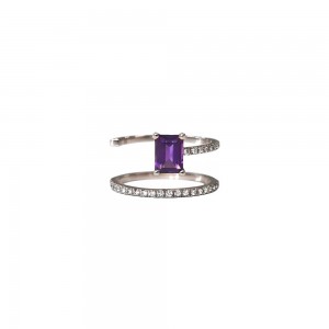 Bague Bella S Purple Or blanc, Améthyste et diamants