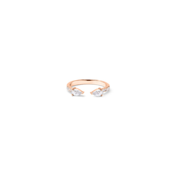 BAGUE IRIS DUO en or rose vue de face