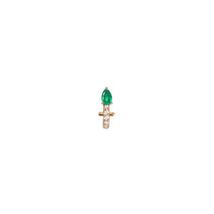 Boucle d'oreille Iris Hope Spring Or jaune tourmaline verte et diamants