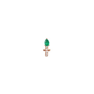 Boucle d'oreille Iris Hope Spring Or rose tourmaline verte et diamants