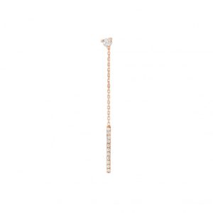 Boucle d'oreille pendante Maia Or rose et diamants