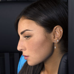 Boucle d'oreille Babylone Two or 18 carats et diamants