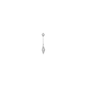 Boucle d'oreille Babylone Two or blanc et diamants