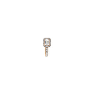 Boucle d'oreille Mila Hope Emeraude or rose et diamants