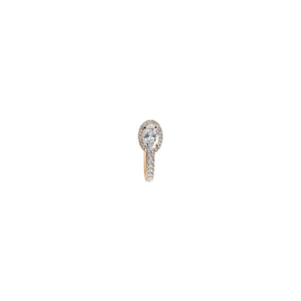 Boucle d'oreille Mila Hope Ovale or rose et diamants