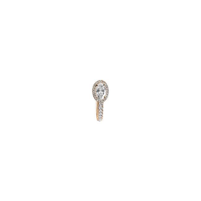 Boucle d'oreille Mila Hope Ovale or rose et diamants