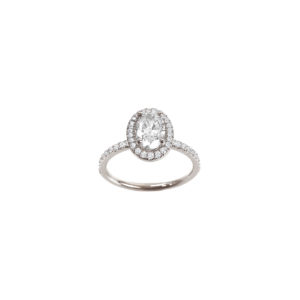 Bague solitaire Mila Ovale diamant et or blanc