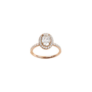 Bague solitaire Mila Ovale diamant et or rose