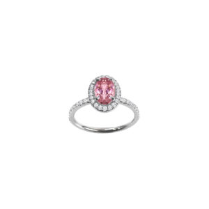 Bague Mila Pink Tourmaline rose et diamants en or blanc