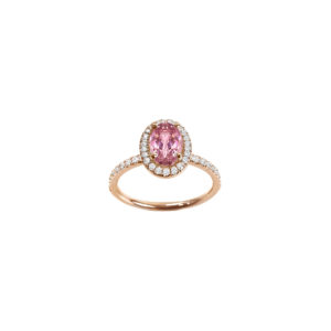 Bague Mila Pink Tourmaline rose et diamants en or rose