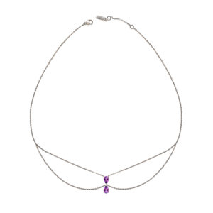 Chocker Just Joy Duo Purple en or blanc 18 carats et améthystes