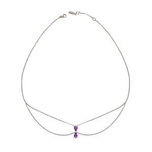 Chocker Just Joy Duo Purple en or blanc 18 carats et améthystes