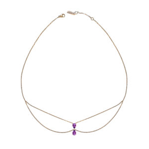 Chocker Just Joy Duo Purple en or jaune 18 carats et améthystes