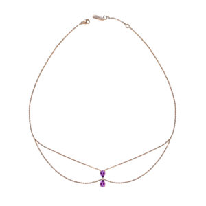 Chocker Just Joy Duo Purple en or rose 18 carats et améthystes