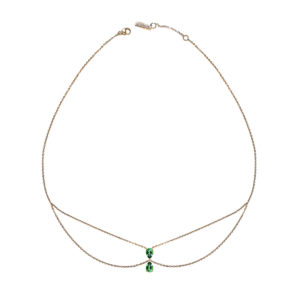 Chocker Just Joy Duo Spring en or jaune 18 carats et tourmalines vertes