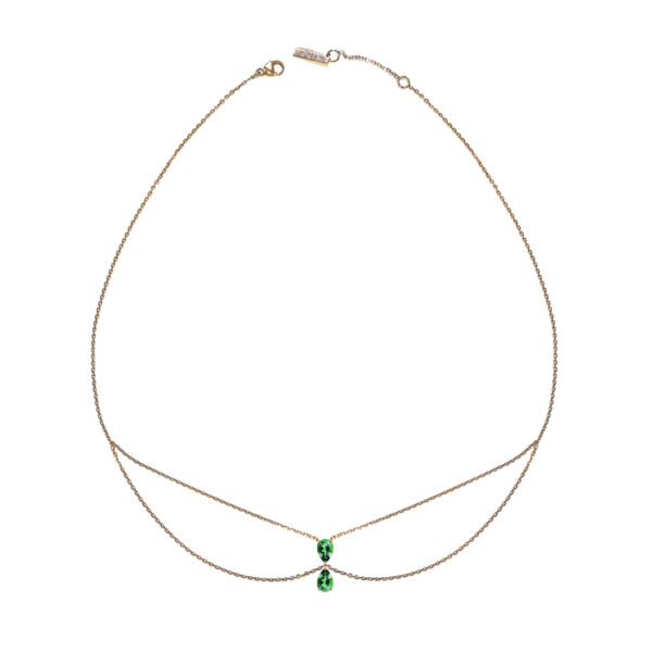 Chocker Just Joy Duo Spring en or jaune 18 carats et tourmalines vertes