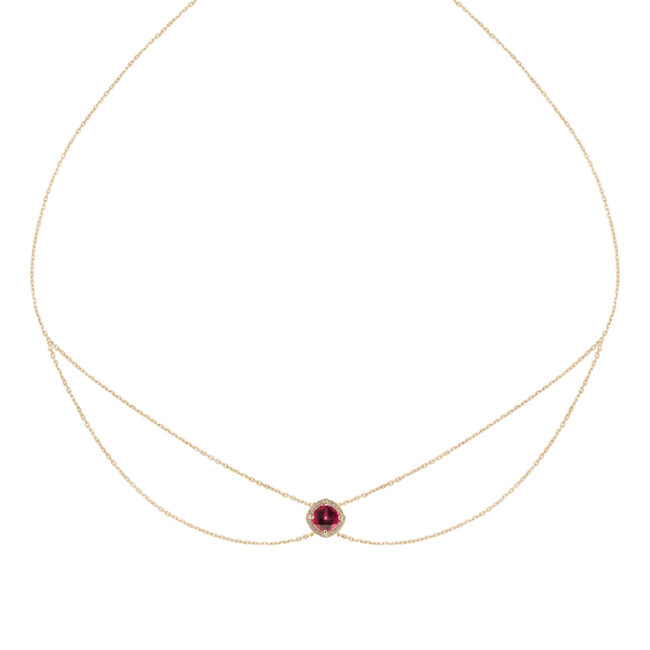 Chocker Mila Pink en or jaune