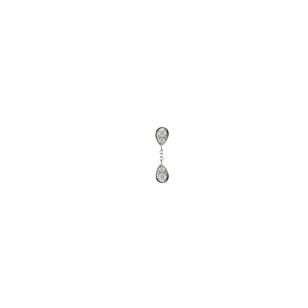Boucle d'oreille eclipse two pm en or blanc