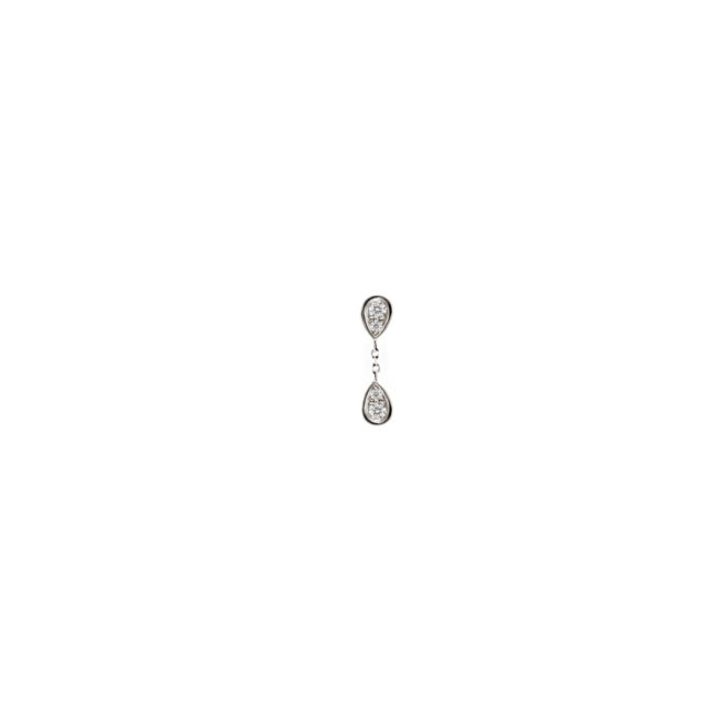 Boucle d'oreille eclipse two pm en or blanc