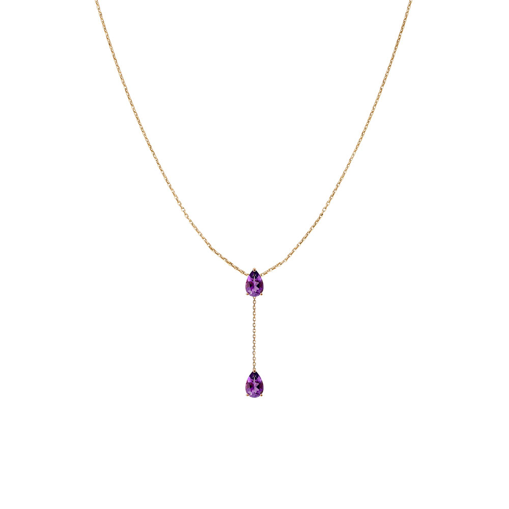 Collier Just Joy Twin Purple or jaune