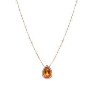 Collier Mila Poire 5 carats Citrine or jaune et diamants