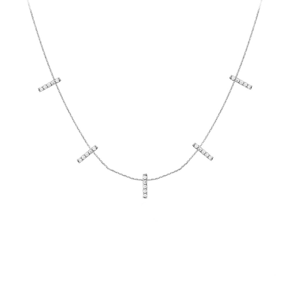 Collier Maia Crazy Five en or blanc