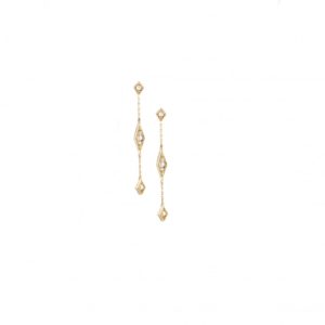 Boucles d’oreilles pendantes Babylone Three en or