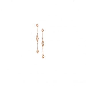 Boucles d’oreilles pendantes Babylone Three en or