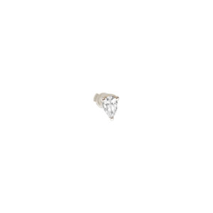 Boucle d'oreille puce Just Joy en or blanc 18 carats et diamant poire
