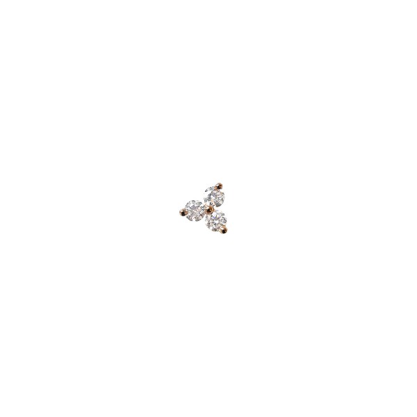 Boucle d'oreille puce Elyss GM en or jaune 18 carats et diamants taille brillant