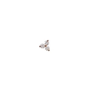 Boucle d'oreille puce Elyss GM en or rose 18 carats et diamants taille brillant