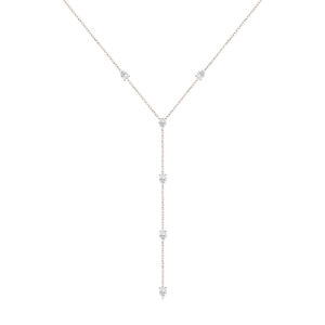 Collier sautoir Just Joy en or blanc 18 carats et diamants taille poire