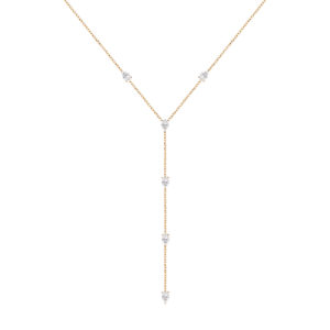Collier sautoir Just Joy en or jaune 18 carats et diamants taille poire