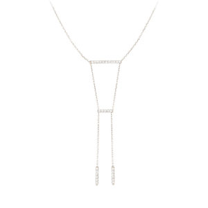 Collier sautoir Maia Two en or blanc 18 carats et diamants