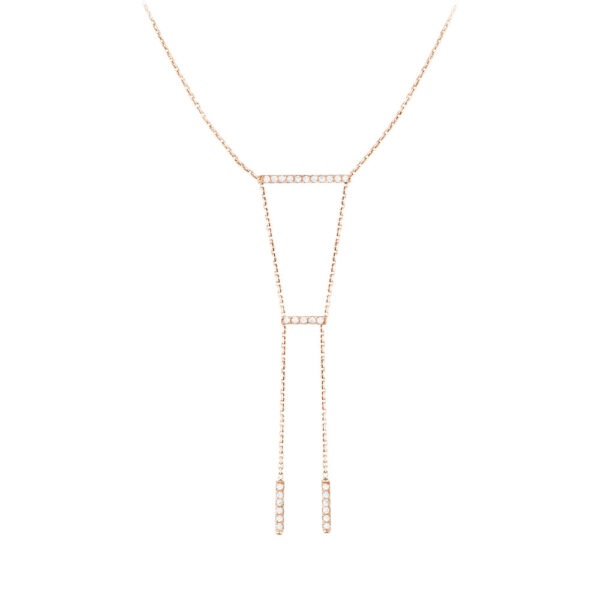 Collier sautoir Maia Two en or rose 18 carats et diamants