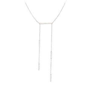 Collier sautoir Maia en or blanc 18 carats et diamants