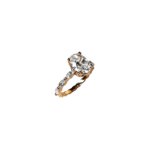 Solitaire Amanda Ovale en or jaune 18 carats et diamants