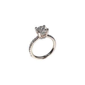Solitaire Princess Iris Or blanc diamant princesse