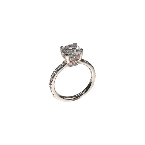 Solitaire Princess Iris Or blanc diamant princesse