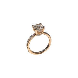 Solitaire Princess Iris Or jaune diamant princesse