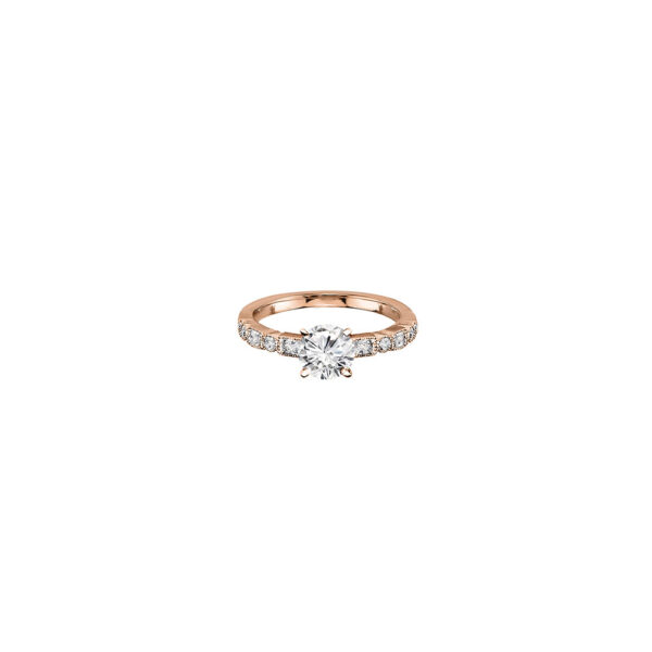 Solitaire Dionisa taille brillant en or rose 18 carats et diamants