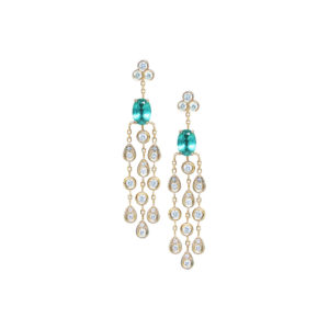 Boucles d'oreille Eclipse Bohème or jaune, émeraudes et diamants