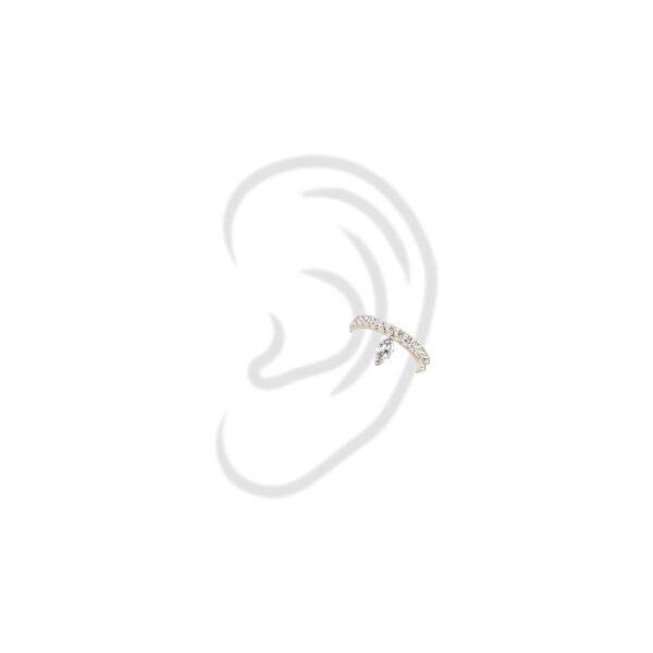 Bijou d'oreille Just Joy Marquise Or blanc 18 carats et diamant taille marquise