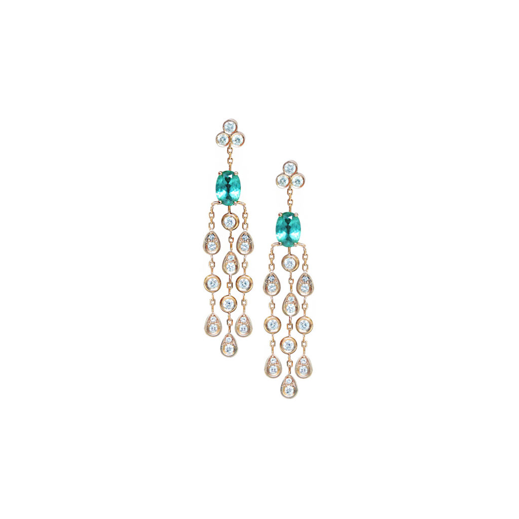 Boucle d'oreille eclipse bohème or rose