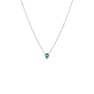 Collier Just Joy Spring Close tourmaline verte en or blanc 18 carats