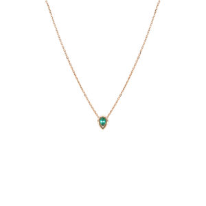 Collier Just Joy Spring Close tourmaline verte en or rose 18 carats