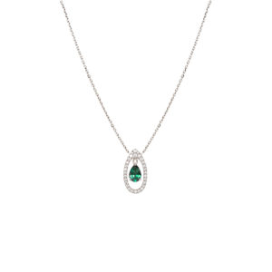 Collier Mila Only Spring tourmaline verte et diamants en Or blanc