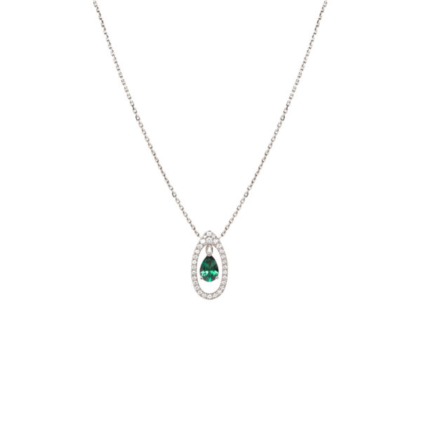 Collier Mila Only Spring tourmaline verte et diamants en Or blanc