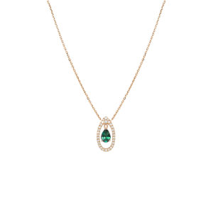 Collier Mila Only Spring tourmaline verte et diamants en Or jaune