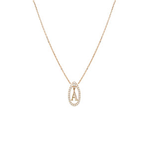 Collier Mila Initials Diamond or jaune 18 carats et diamants avec lettre alphabet